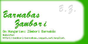 barnabas zambori business card