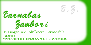 barnabas zambori business card